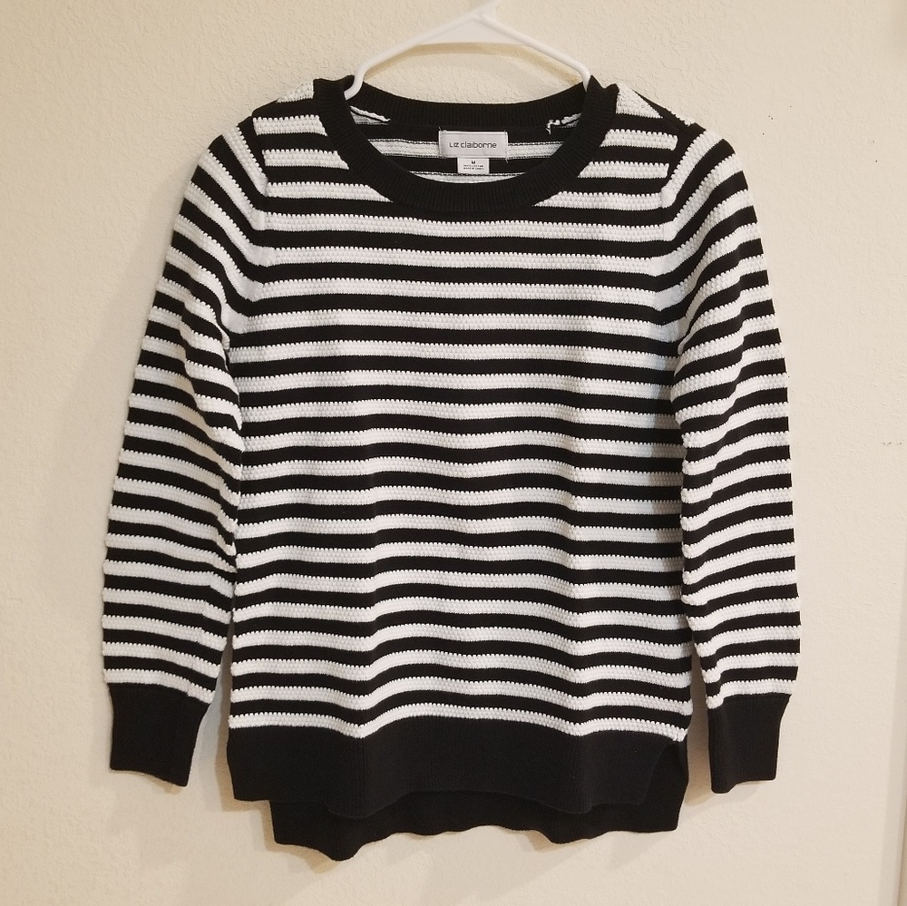 Liz Claiborne Black & White Stripe Longsleeve